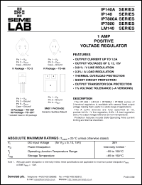 LM140G-15 datasheet: 1.0A, 15V Positive Voltage Regulator LM140G-15