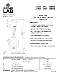 LM7815-220M datasheet: 1.5A, 15V Positive Voltage Regulator LM7815-220M