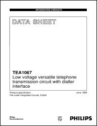 TEA1067/C2 datasheet: Low voltage versatile telephone transmission circuit with dialler interface TEA1067/C2
