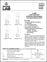 IP1R07AK datasheet: Adjustable Positive Voltage Regulator - Low Drop Out IP1R07AK