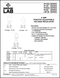 LM138AK datasheet: 5.0A Adjustable Positive Voltage Regulator LM138AK