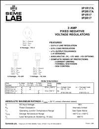 IP1R17G-12-BSS2 datasheet: 3.0A, 12V Negative Voltage Regulator IP1R17G-12-BSS2