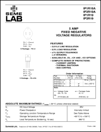 IP1R19AK-12 datasheet: 5.0A, 12V Negative Voltage Regulator IP1R19AK-12