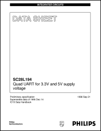 SC28L194A1BE datasheet: Quad UART for 3.3 V and 5 V supply voltage SC28L194A1BE