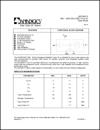 ADC20013 datasheet: 950-2050 MHz tuner IC ADC20013