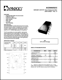 ACD0900S3C datasheet: VHF/UHF CATV/TV tuner downconverter ACD0900S3C