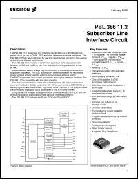 PBL38611/2SHT datasheet: Subscriber line interface circuit PBL38611/2SHT