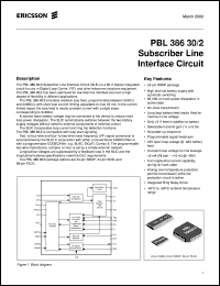 PBL38630/2SHT datasheet: Subscriber line interface circuit PBL38630/2SHT