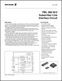 PBL38650/2SHT datasheet: Subscriber line interface circuit PBL38650/2SHT