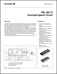PBL38570/1N datasheet: Universal speech circuit PBL38570/1N