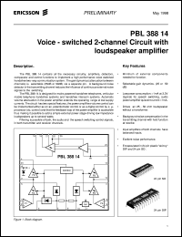 PBL38814/1N datasheet: Voice-switched 2-channel circuit with loudspeaker amplifier PBL38814/1N