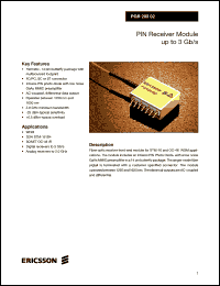 PGR20302 datasheet: PIN receiver module for 3 Gb/s PGR20302