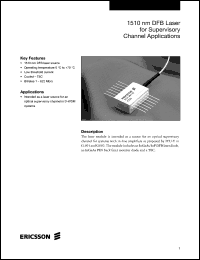PGT20130 datasheet: 1510 nm DFB laser for supervisory channel applications PGT20130