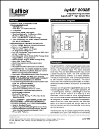 ISPLSI2032E-180LT44 datasheet: 180 MHz in-system prommable superFAST high density PLD ISPLSI2032E-180LT44