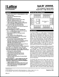 ISPLSI2096VL-165LT128 datasheet: 165 MHz 2.5V in-system prommable superFAST high density PLD ISPLSI2096VL-165LT128