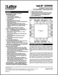 ISPLSI5256VA-125LB272 datasheet: 125 MHz in-system prommable 3.3V superWIDE high density PLD ISPLSI5256VA-125LB272