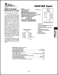 CD4018BF datasheet:  CMOS PRESETTABLE DIVIDE-BY-N COUNTER CD4018BF