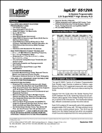 ISPLSI5512VA-100LB388 datasheet: 100 MHz in-system prommable 3.3V superWIDE high density PLD ISPLSI5512VA-100LB388