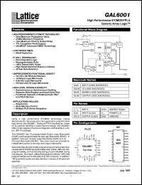 GAL6001B-30LP datasheet: High performance E2 CMOS FPL generic array logic GAL6001B-30LP