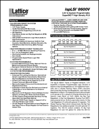 ISPLSI8600V-60LB272 datasheet: 60 MHz 3.3V in-system prommable superBIG high density PLD ISPLSI8600V-60LB272