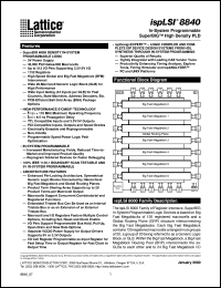 ISPLSI8840-110LB432 datasheet: 110 MHz 3.3V in-system prommable superBIG high density PLD ISPLSI8840-110LB432