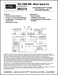 MX375LH8 datasheet: CTCSS encoder/decoder MX375LH8