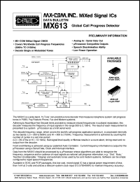 MX613DW datasheet: Global call progress detector MX613DW