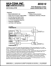 MX619J datasheet: Delta modulation codec meets EUROCOM D1-IA8 MX619J