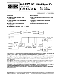 CMX631AD5 datasheet: Low voltage SPM detector CMX631AD5