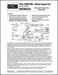 MX805ALH datasheet: Sub-audio signaling processor MX805ALH