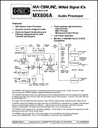 MX806AP datasheet: Audio processor MX806AP