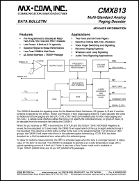 CMX813E4 datasheet: Multi-standart analog paging decoder CMX813E4