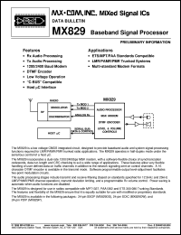 MX829P datasheet: Baseband signal processor MX829P