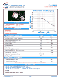 PLL1000A datasheet: Low current 988-1028 MHz PLL (Phase Locked Loop) PLL1000A