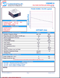V285ME10 datasheet: 240-270 MHz VCO (Voltage Controlled Oscillator) V285ME10