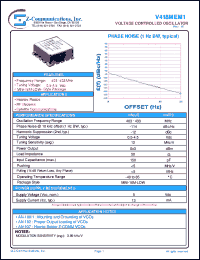 V418MEM1 datasheet: 403-433 MHz VCO (Voltage Controlled Oscillator) V418MEM1