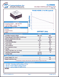 CLV0905E datasheet: 896-914 MHz VCO (Voltage Controlled Oscillator) CLV0905E