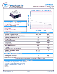 CLV1000E datasheet: 900-1100 MHz VCO (Voltage Controlled Oscillator) CLV1000E