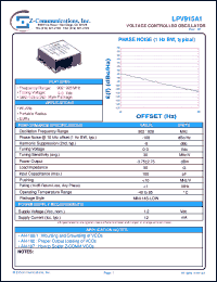 LPV915A1 datasheet: 902-928 MHz VCO (Voltage Controlled Oscillator) LPV915A1