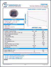 V583TE08 datasheet: 1012-1040 MHz VCO (Voltage Controlled Oscillator) V583TE08