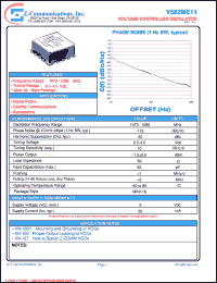 V582ME11 datasheet: 1073-1086 MHz VCO (Voltage Controlled Oscillator) V582ME11