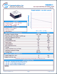 V585ME11 datasheet: 1100-1500 MHz VCO (Voltage Controlled Oscillator) V585ME11