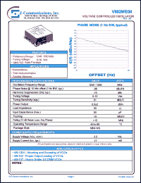 V602ME04 datasheet: 1240-1593 MHz VCO (Voltage Controlled Oscillator) V602ME04