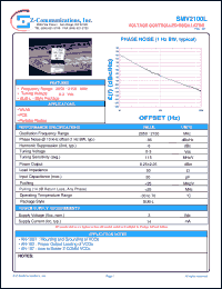 SMV2100L datasheet: 2050-2150 MHz VCO (Voltage Controlled Oscillator) SMV2100L