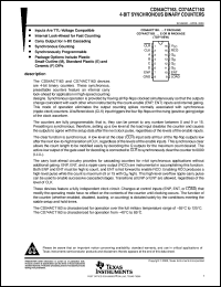 CD74ACT163M96 datasheet:  SYNCHRONOUS PRESETTABLE BINARY COUNTERS WITH SYNCHRONOUS RESET CD74ACT163M96