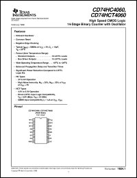 CD74HC4060E datasheet:  HIGH SPEED CMOS LOGIC 14-STAGE BINARY COUNTER WITH OSCILLATOR CD74HC4060E