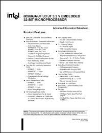 TG80960JA-25 datasheet: 3.3 V embedded 32-bit microprocessor. 25 MHz TG80960JA-25