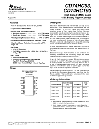 CD74HC93E datasheet:  HIGH SPEED CMOS LOGIC 4-BIT BINARY RIPPLE COUNTER CD74HC93E