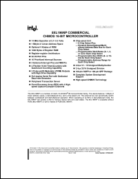 SB80L196NP datasheet: Commercial CHMOS 16-bit microcontroller. No ROM, 1000 bytes of register RAM, 14 MHz SB80L196NP