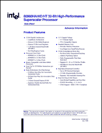 A80960HD80SL2GK datasheet: 32-bit high-performance superscalar processor. Core speed 80 MHz, bus speed 40 MHz A80960HD80SL2GK